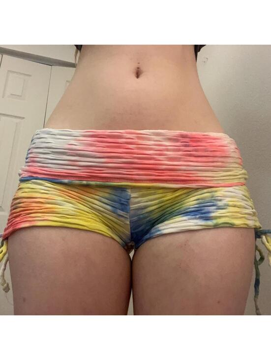 Pants - tye dye foldover shorts
